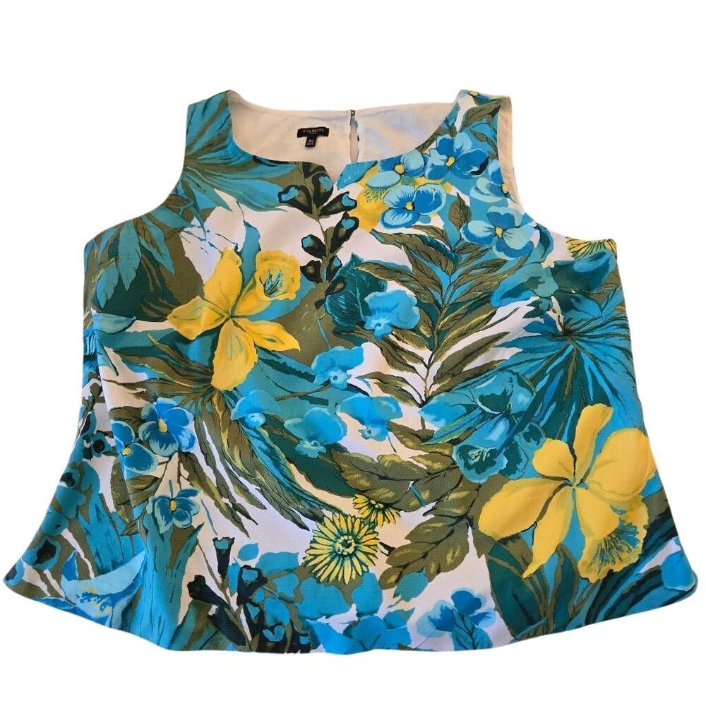 Floral Sleeveless Shell Top in Blue & Yellow - Tommy Bahama